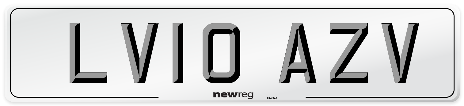 LV10 AZV Number Plate from New Reg
